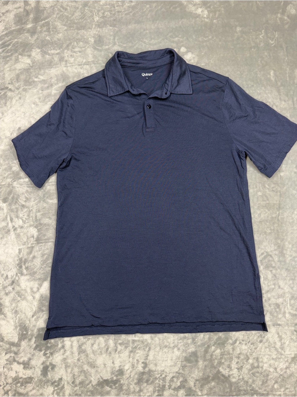 Quince Men's Merino Wool Navy Short-Sleeve Polo Shirt